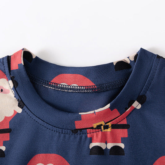 Baby Kids Christmas Cartoon Pattern Long Sleeves Casual Pajamas Clothing Set