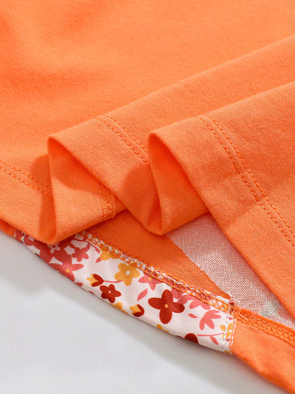 Girls’ Clothing Summer Collection – Floral Giraffe Pattern Children’s T-Shirt